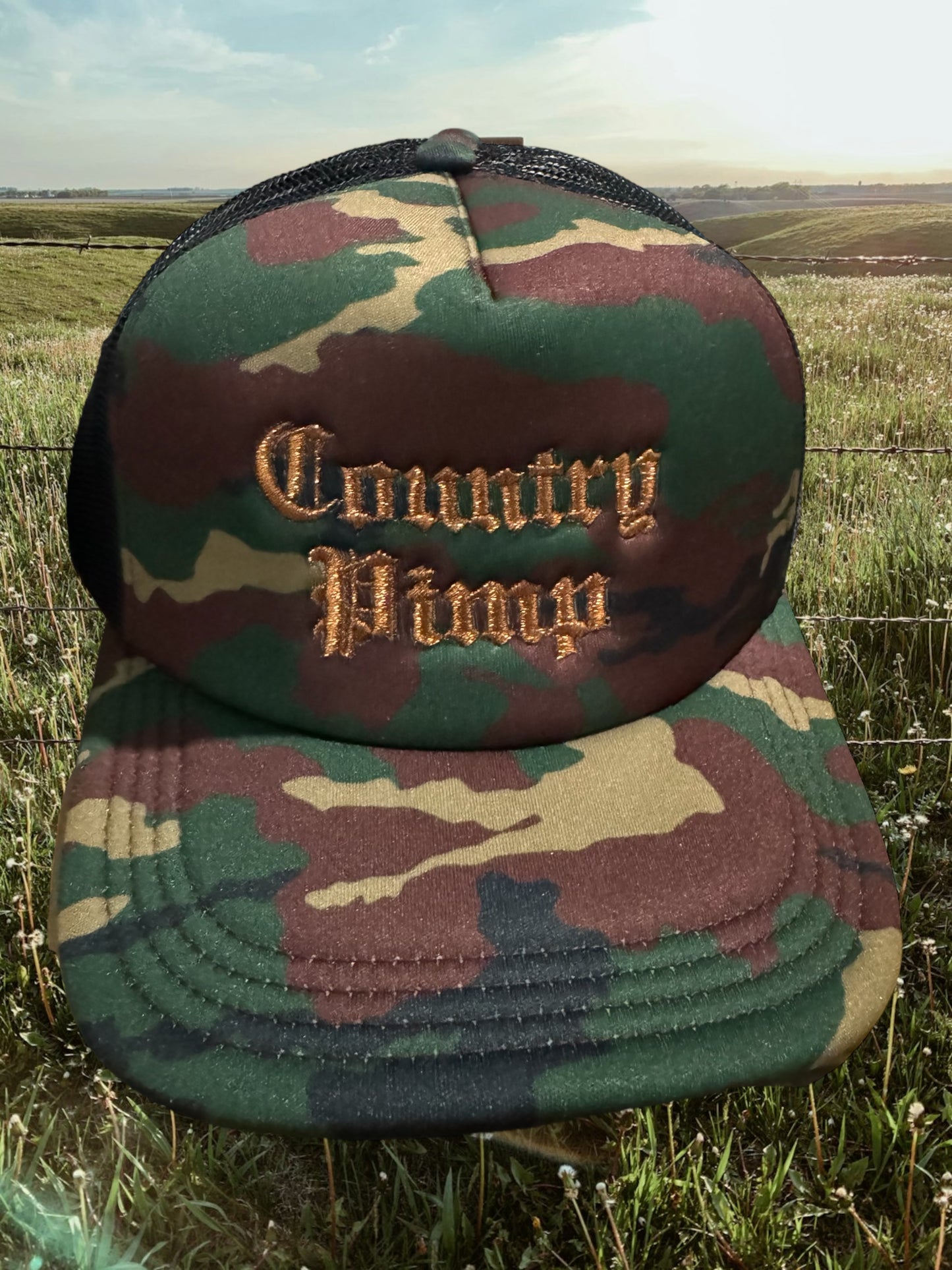 SnapBack Camo - Country Pimp - gold (Puffy)