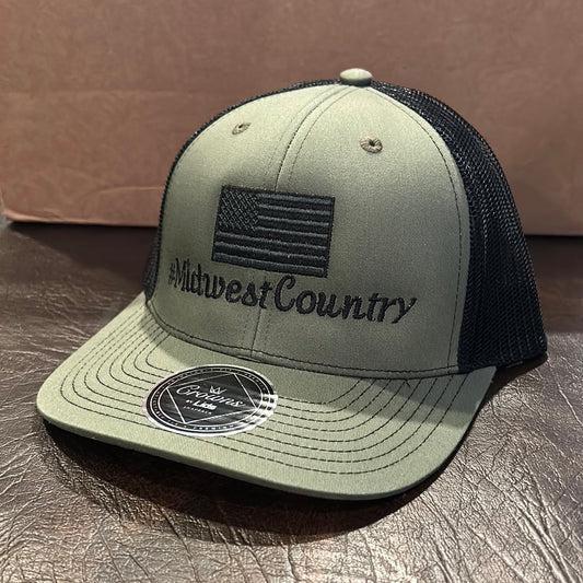 Trucker SnapBack - Green/Black - #MidwestCountry - Black