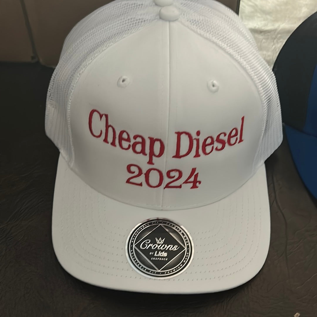 White Trucker SnapBack hat - Cheap Diesel 2024 (Red)