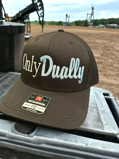 Black Trucker SnapBack hat - Only Dually (White/Blue)