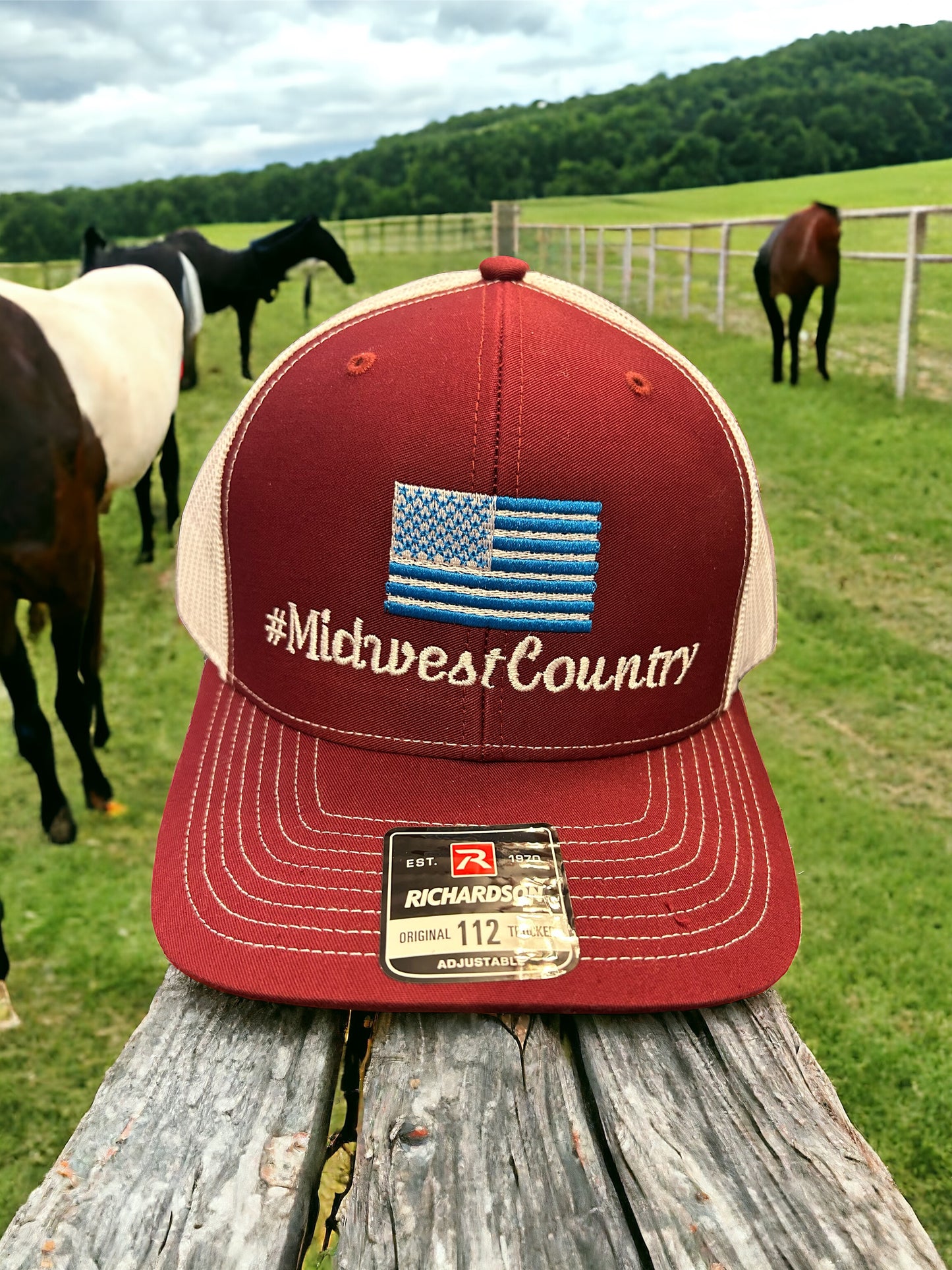 Maroon and White Trucker SnapBack