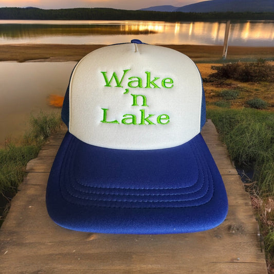 SnapBack Blue/White - Wake N Lake (foam)